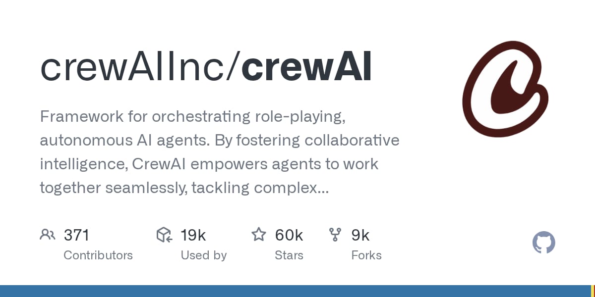 crewAI open-source repository social preview card