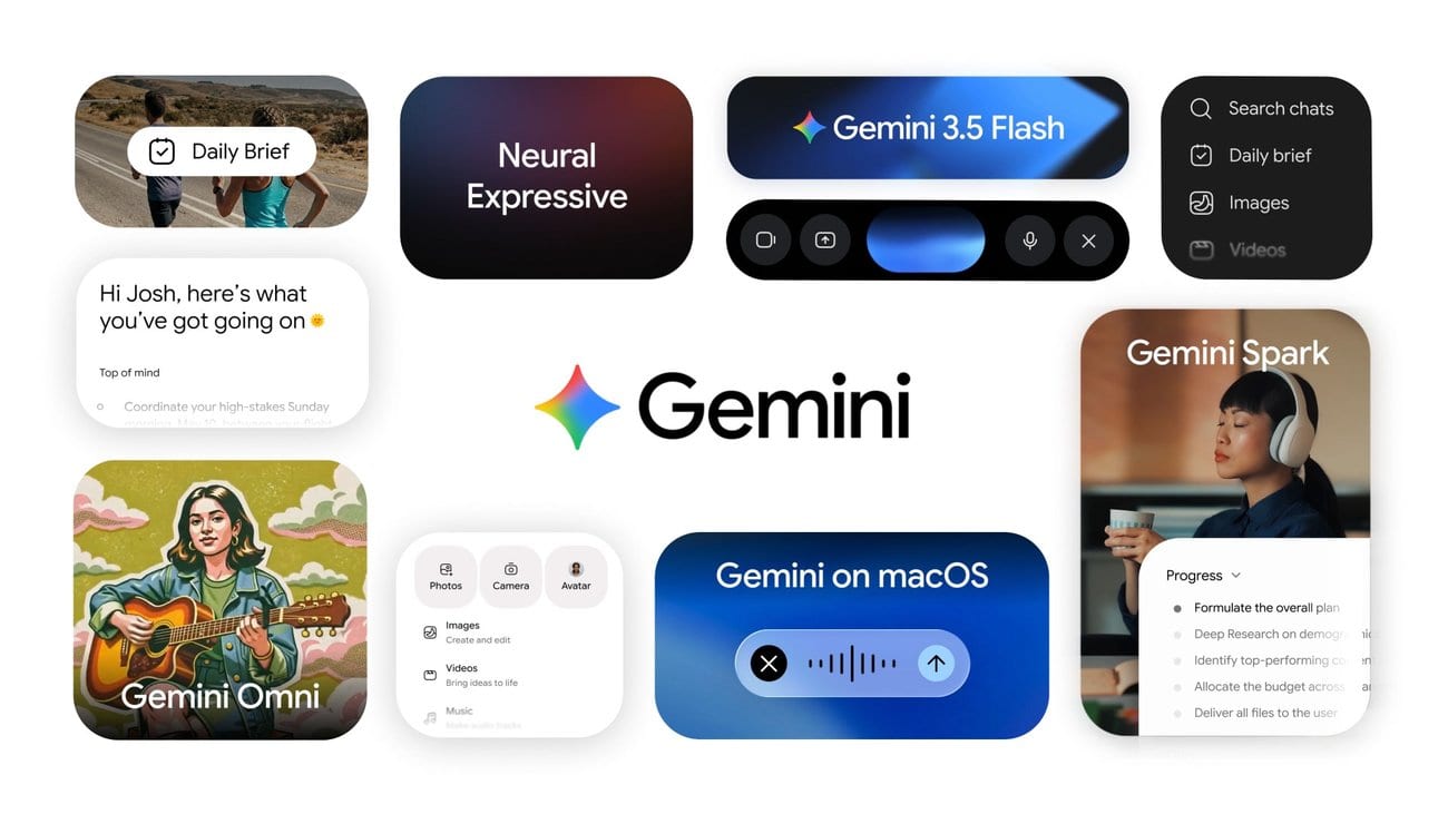 Gemini app Bento hero illustration showing the new 24/7 cloud-agent surface