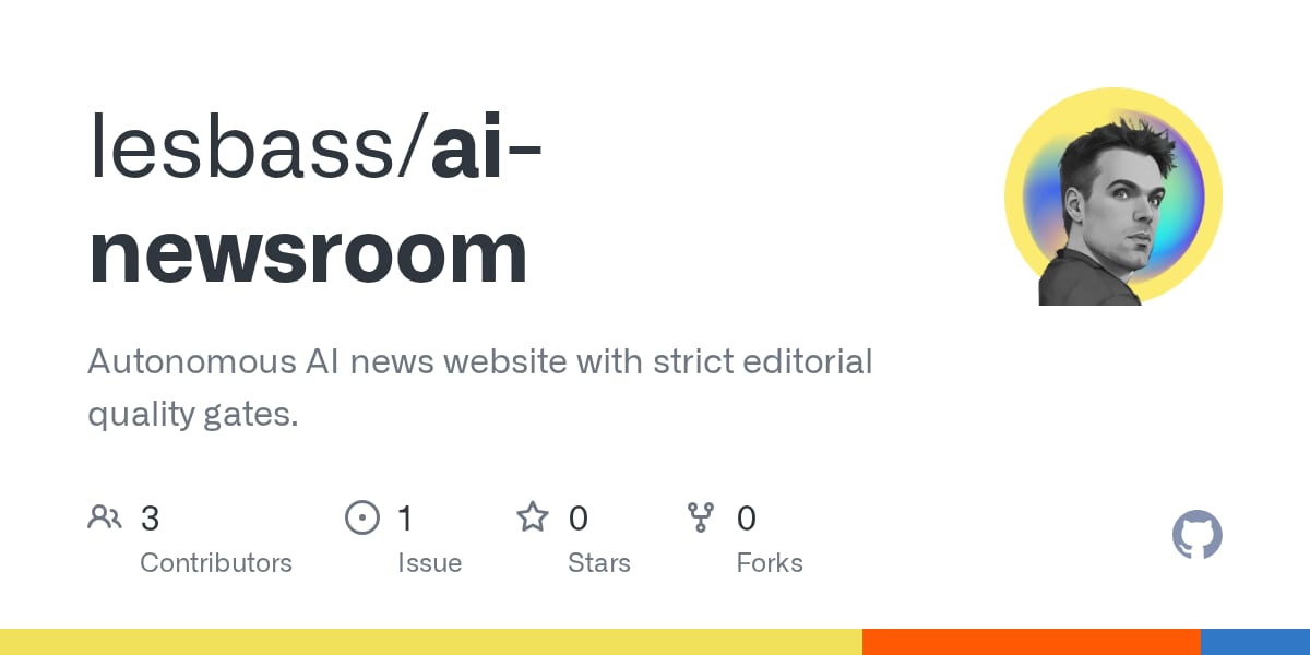 AI Newsroom open-source repository social preview card